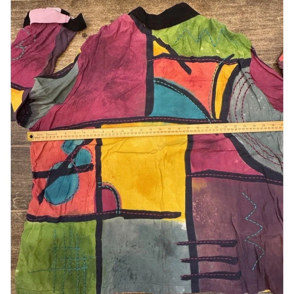 John Mark patchwork tunic colorful eclectic Embro… - image 9